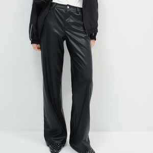 H&M Divided Straight Leg Leather Pants size 4/6